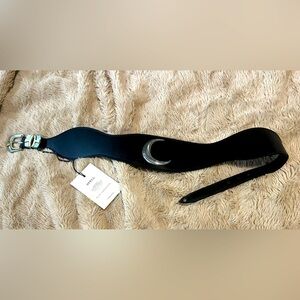 ❤️TRADE🧜‍♀️ Spell And Elle Furgeson Moonlight Black Leather Belt NWT S
